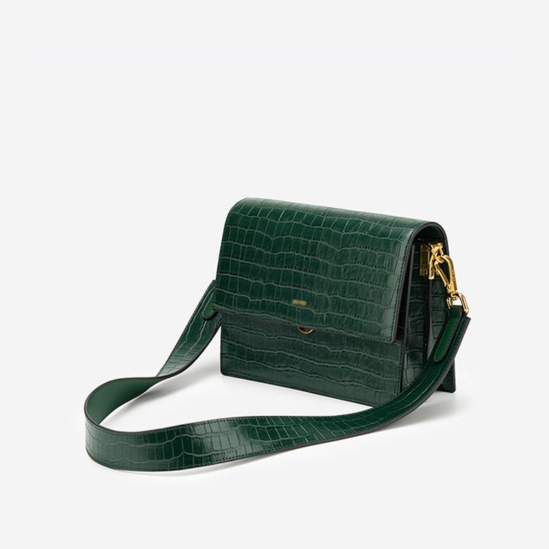 Textured Shoulder Bag With Wide Straps