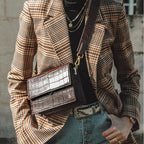 Textured Shoulder Bag With Wide Straps