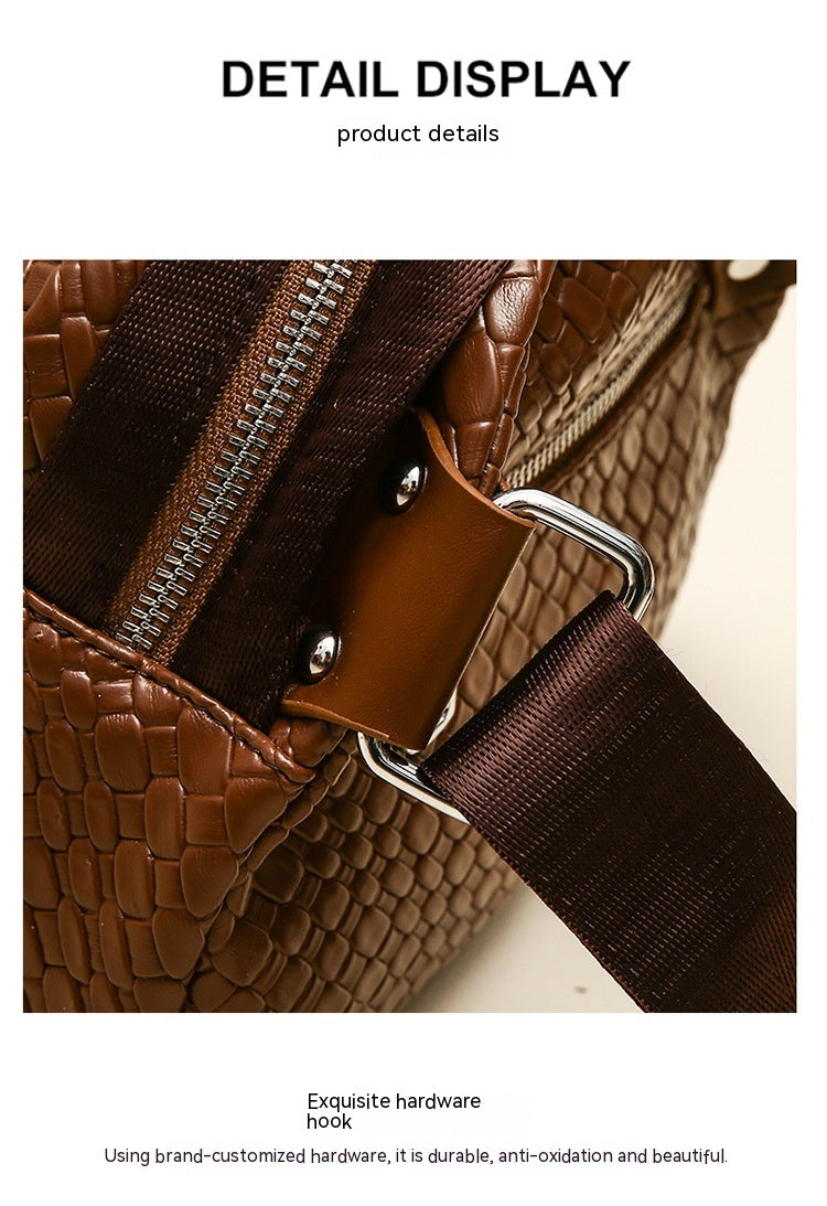 Woven Pu Shell Shoulder Messenger Bag