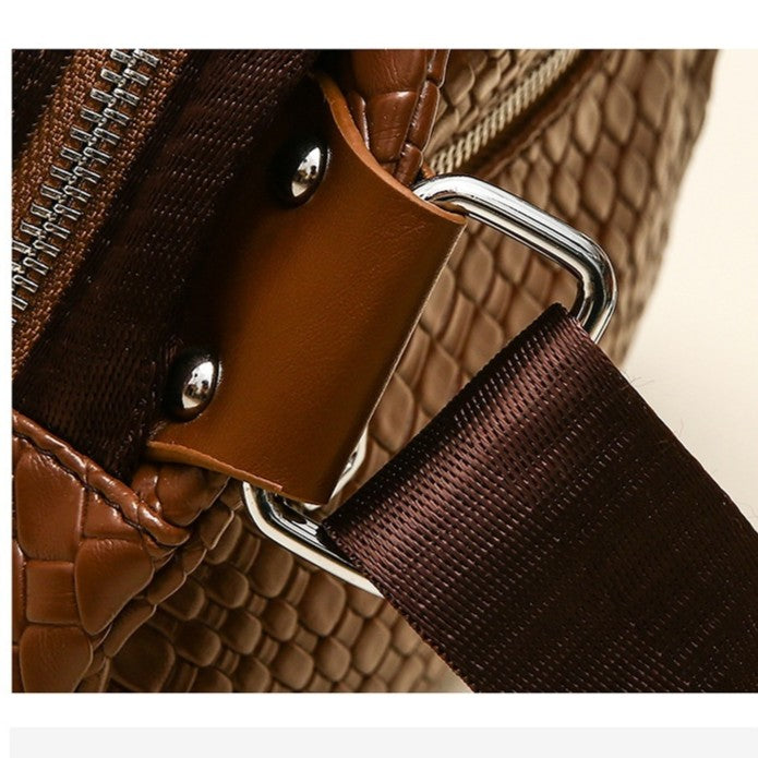 Woven Pu Shell Shoulder Messenger Bag