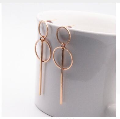 Double Circle Original Girl Heart Stud Earrings For Women Jewelry Geometric Earring