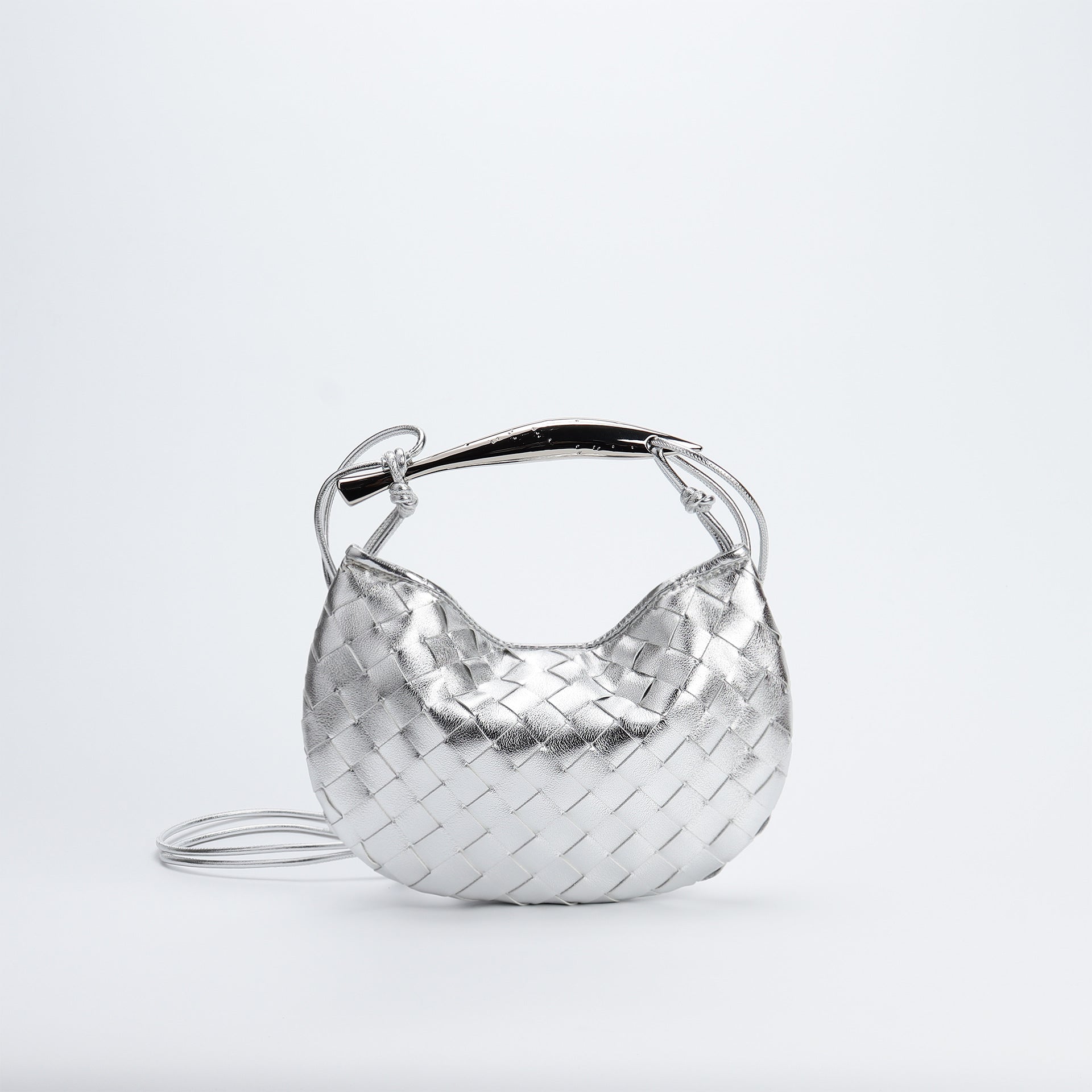 Woven Bag Fashion Cattlehide Leather Commuter Portable Shoulder Crossbody Bag