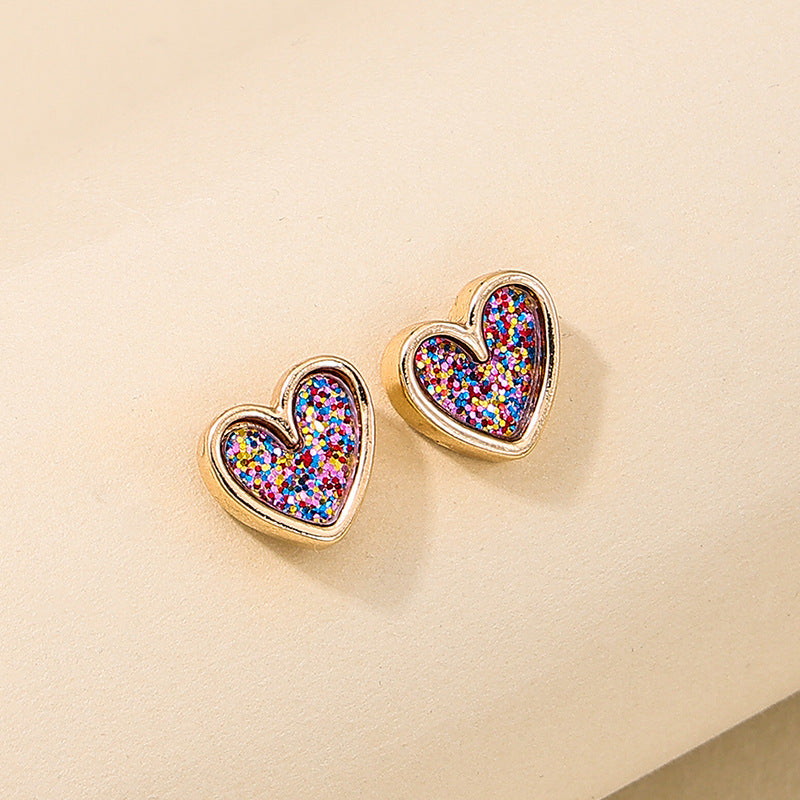 Sparkling Heart - Shaped Stud Earring