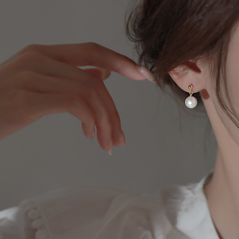 Pure Tremella Jewelry Female Pearl Earrings