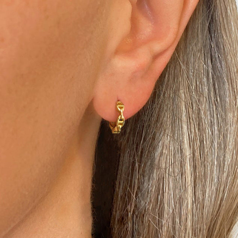 INS Wind Chain Diamond Earring Set