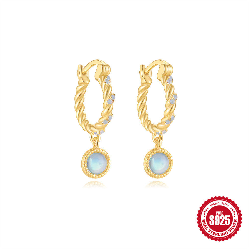 S925 Sterling Silver Twist Ring XINGX Eardrop Earring