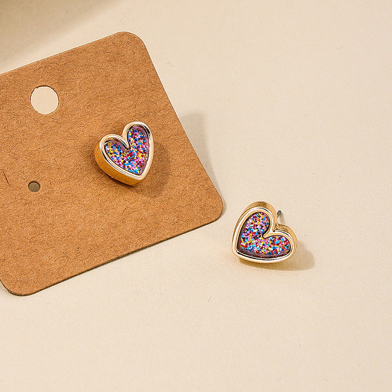 Sparkling Heart - Shaped Stud Earring