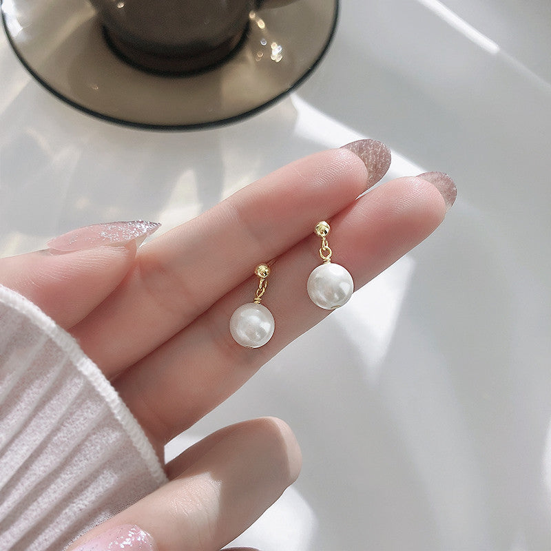 Pure Tremella Jewelry Female Pearl Earrings