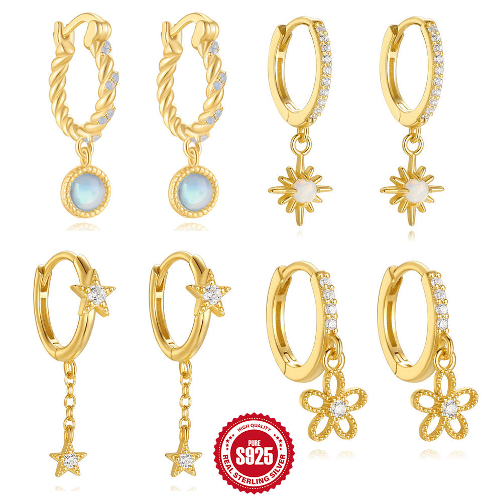 S925 Sterling Silver Twist Ring XINGX Eardrop Earring