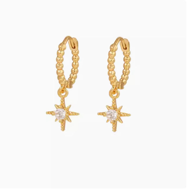 New Design Stainless Steel Cubic Zirconia Chain Hoop Earring