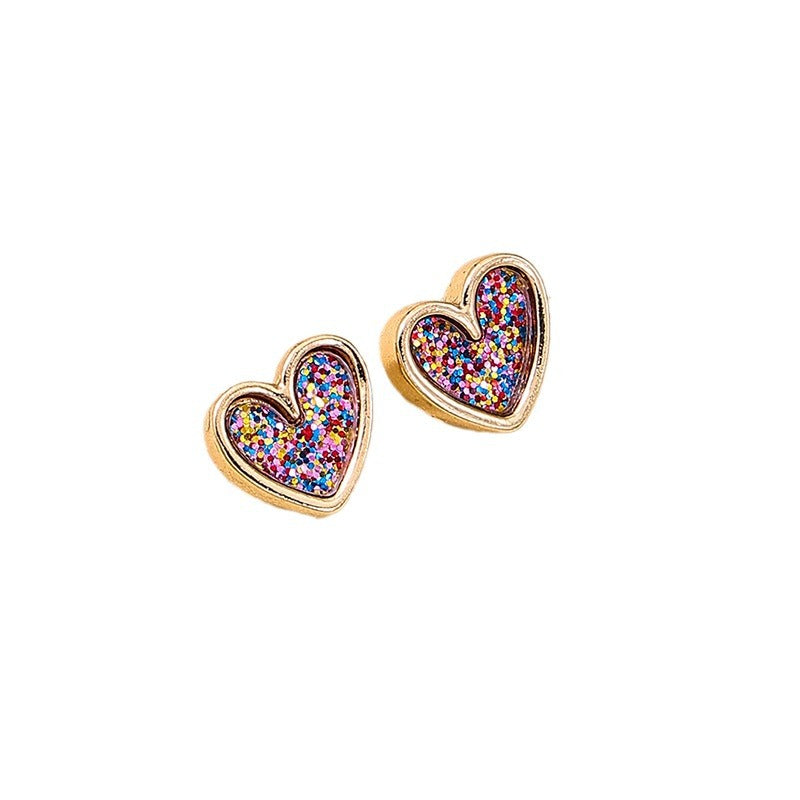 Sparkling Heart - Shaped Stud Earring
