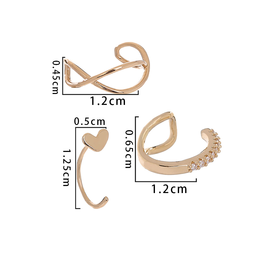 New European And N Earrings Simple Diamond Earring Clip No Ear Hole Cold Love Earring Clip Design Feeling Earring Accessories