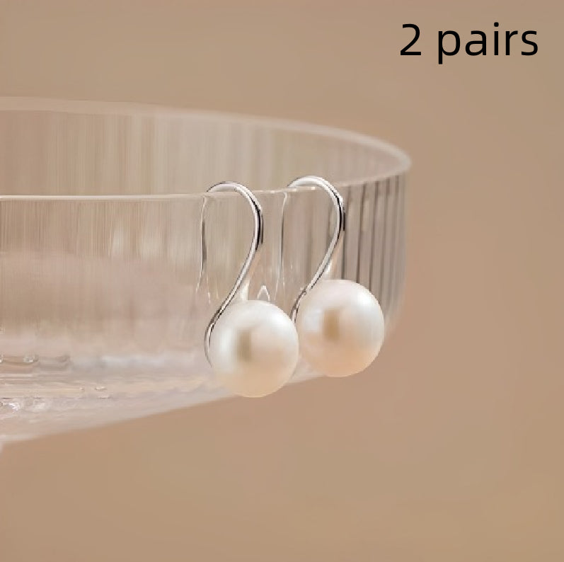Silver Fashion Pearl Earrings For Women